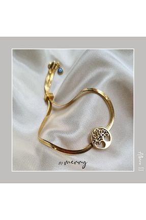 دستبند استیل (فولاد) طلائی زنانه استیل (فولاد) by Merry - کد 859069676