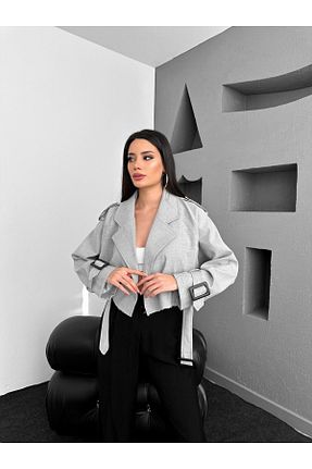 کت طوسی زنانه کراپ Lady Pixie - کد 759053415