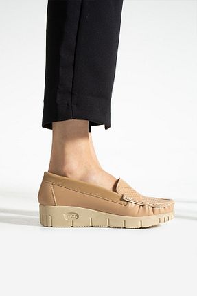 کفش کژوال بژ زنانه چرم مصنوعی HKM shoes - کد 808202794
