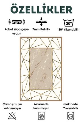 فرش آشپزخانه سفید پلی استر Bir Aksesuar - کد 806450910