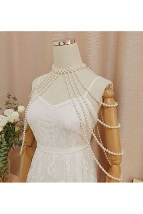 گردنبند جواهر سفید زنانه مروارید es moda shop - کد 815245101