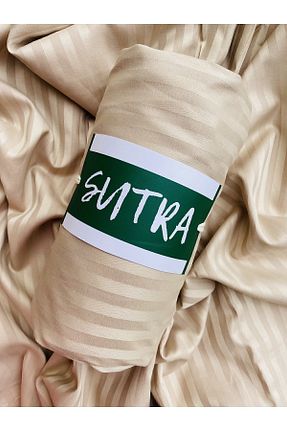 ست ملحفه دونفره بژ پنبه - ساتن sutra - کد 789381593