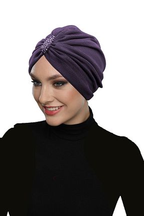 کلاه شنای حجاب بنفش زنانه fidan bone - کد 748491385