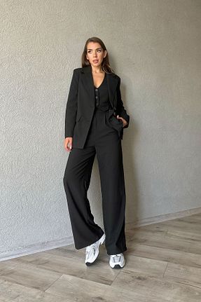ست بالاتنه و پائین تنه مشکی زنانه بافتنی Seda Yalçın Atelier - کد 769292822
