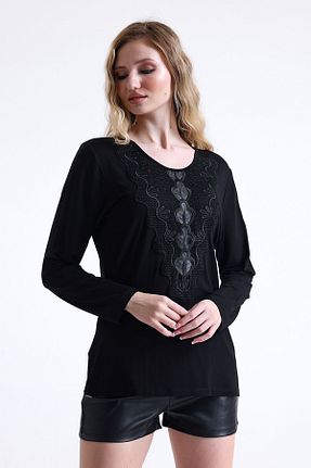 بلوز مشکی زنانه ساده Sense - کد 799811822