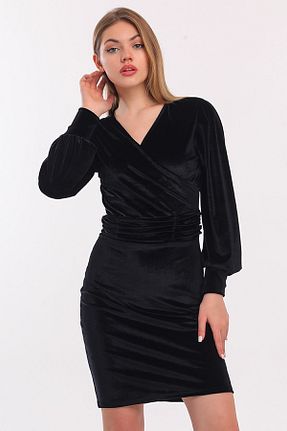 لباس مجلسی و فارغ التحصیلی مشکی زنانه مخمل Genel Markalar - کد 214741339