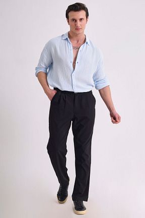 شلوار پارچه ای مشکی مردانه بلند RELAXL - کد 816963198