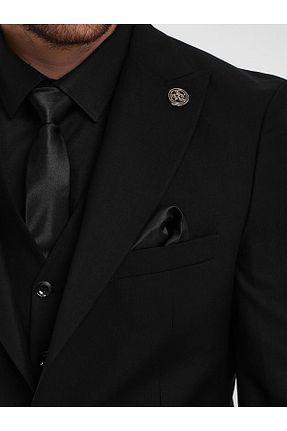کت و شلوار مشکی مردانه یقه پرستوئی Terziayhan - کد 788982364