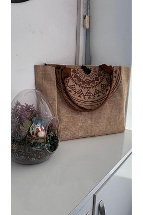 کیف دستی خاکی زنانه ابعاد بزرگ BSSDÜNYASI - کد 859014493