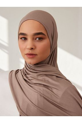 روسری قهوه ای پنبه پلی استر Femple Modest - کد 838264634