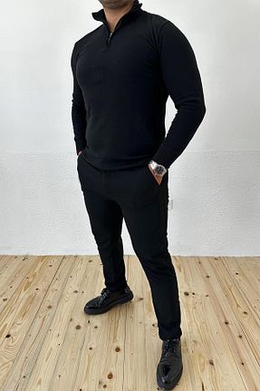 پلیور مشکی مردانه ساده VİP LOKAL - کد 858558852