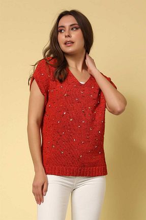 بلوز قرمز زنانه رترو Two Mail - کد 382838923