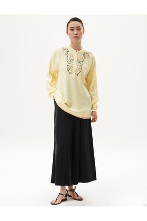 بلوز زرد زنانه ساده Kayra - کد 826468947