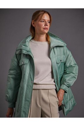 کاپشن سبز زنانه رگولار Kayra - کد 803229709