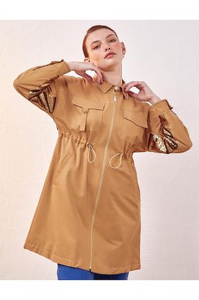 ترنچکت بژ زنانه آستر دار Kayra - کد 771584454