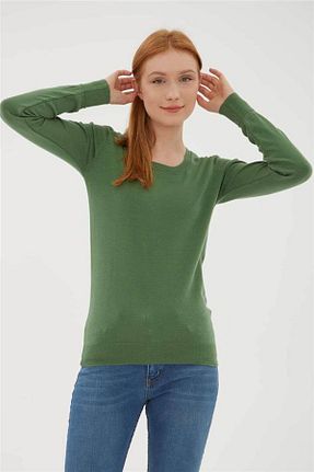 پلیور سبز زنانه ساده Fashion Friends - کد 755340631