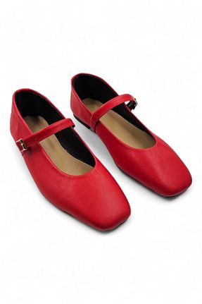 بابت قرمز زنانه چرم خالص Melen Shoes - کد 855543088