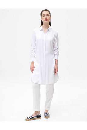 تونیک حجاب سفید زنانه بافتنی Kayra - کد 840140584