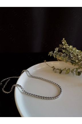 گردنبند استیل ( فولاد ) سفید بچه گانه استیل ضد زنگ SEVGİLİ TAKI - کد 803551951