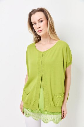 پلیور سبز زنانه رترو Two Mail - کد 810037826