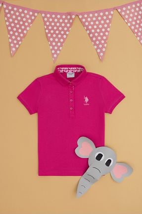 پولوشرت صورتی بچه گانه اسلیم U.S. Polo Assn. - کد 858914965