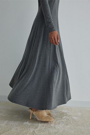 لباس طوسی زنانه بافت Suud Collection - کد 812835780