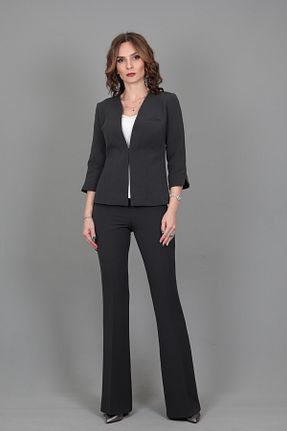 کت و شلوار طوسی زنانه یقه هفت ÖNDER ÖZSOY - کد 238857823