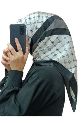 روسری زرد کرپ ساتن ابریشم Aker - کد 858943664