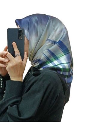 روسری طلائی کرپ ساتن ابریشم Aker - کد 858943583