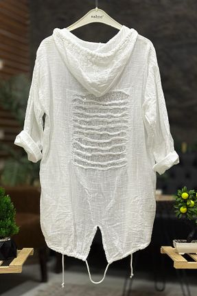 کت سفید زنانه اورسایز sahnemoda - کد 835895145