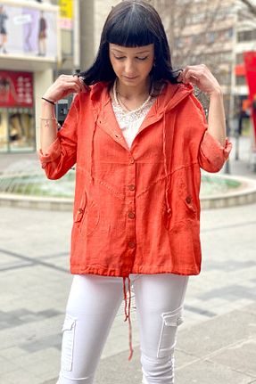 پیراهن نارنجی زنانه گشاد sahnemoda - کد 38998662