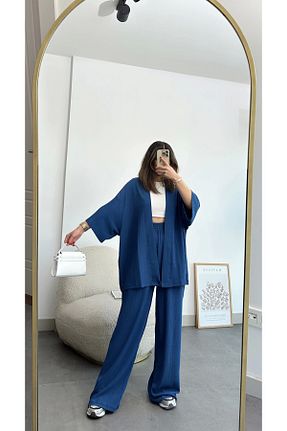 ست بالاتنه و پائین تنه سرمه ای زنانه بافت Pullaps - کد 826620041