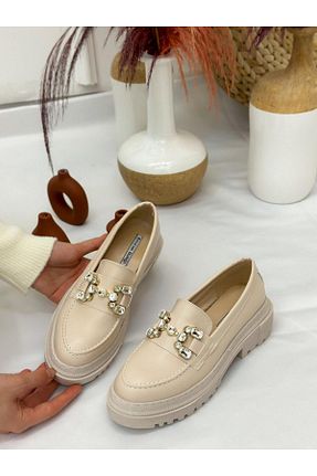 کفش لوفر بژ زنانه جیر ERVANIN BUTİĞİ - کد 777359558