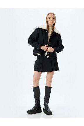 کاپشن مشکی زنانه رگولار Koton - کد 854083864