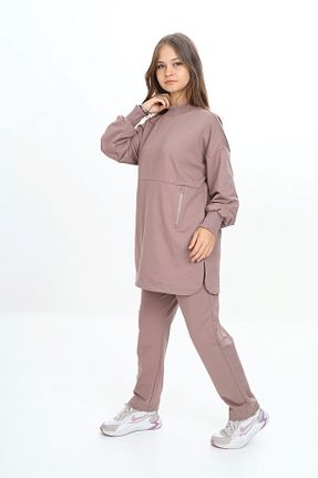 ست گرمکن طوسی بچه گانه پاچه کش دار HayKids - کد 858976502