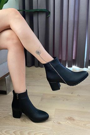 بوت / نیم بوت مشکی زنانه چرم مصنوعی Preshley - کد 858976120