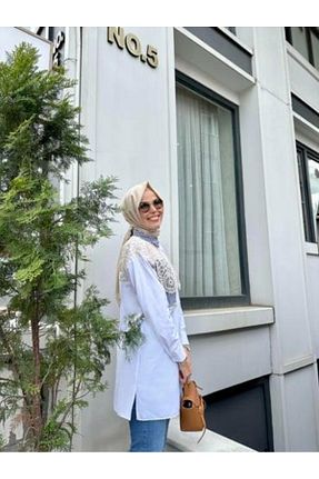 پیراهن سرمه ای زنانه یقه پیراهنی Moodbasic - کد 860039577
