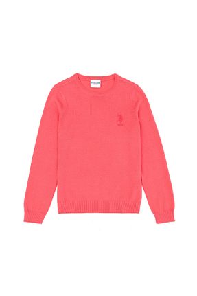 پلیور صورتی بچه گانه ساده U.S. Polo Assn. - کد 834568377