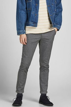 شلوار مشکی مردانه پنبه - الاستین Jack & Jones - کد 635030996