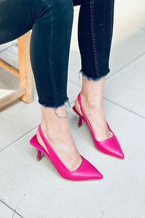 کفش پاشنه بلند کلاسیک صورتی زنانه چرم مصنوعی Mida Shoes - کد 678530464