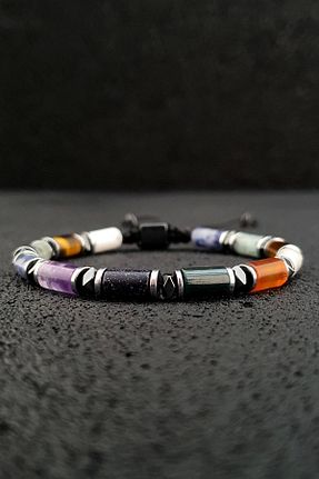 دستبند جواهر رنگی زنانه سنگ طبیعی Seven Art Jewelry - کد 798774836