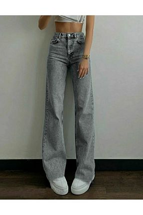 شلوار جین طوسی زنانه پاچه پهن DRC trend - کد 858912907