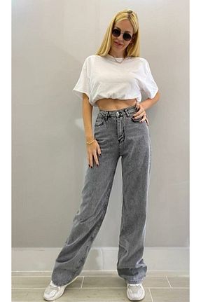 شلوار جین طوسی زنانه پاچه پهن DRC trend - کد 858812842