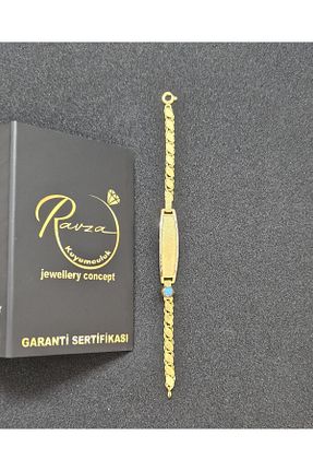 دستبند طلا زرد بچه گانه 8 عیار RAVZA KUYUMCULUK - کد 812472786