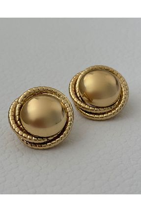 گوشواره جواهر طلائی برنجی RiRi Store - کد 834673510
