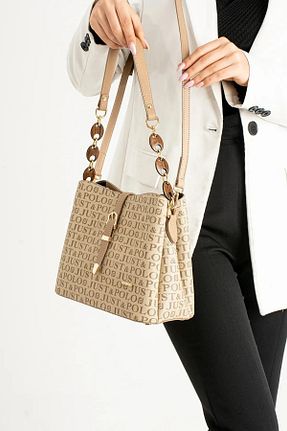 کیف دوشی بژ زنانه چرم مصنوعی Just Polo - کد 838612021