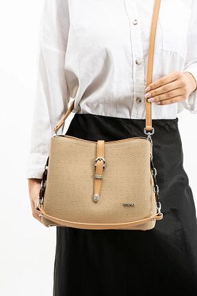 کیف دوشی بژ زنانه چرم مصنوعی Just Polo - کد 838612977