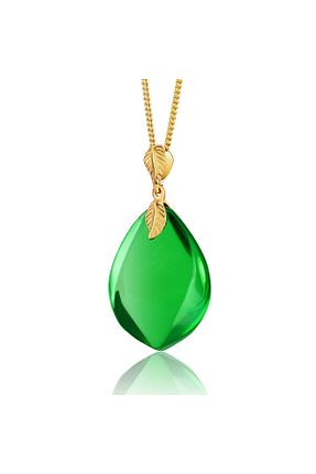 گردنبند نقره سبز زنانه 925 عیار Amber by Mazukna - کد 837282659