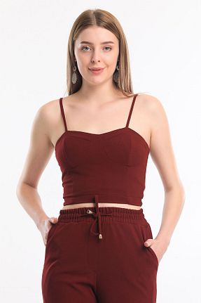 نیم تنه زرشکی زنانه پلی استر Sense - کد 230407907