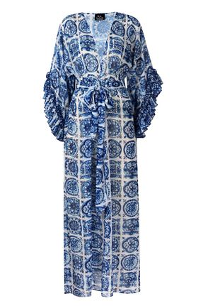 رویه بیکینی آبی زنانه طرح دار Nur Karaata - کد 128417541